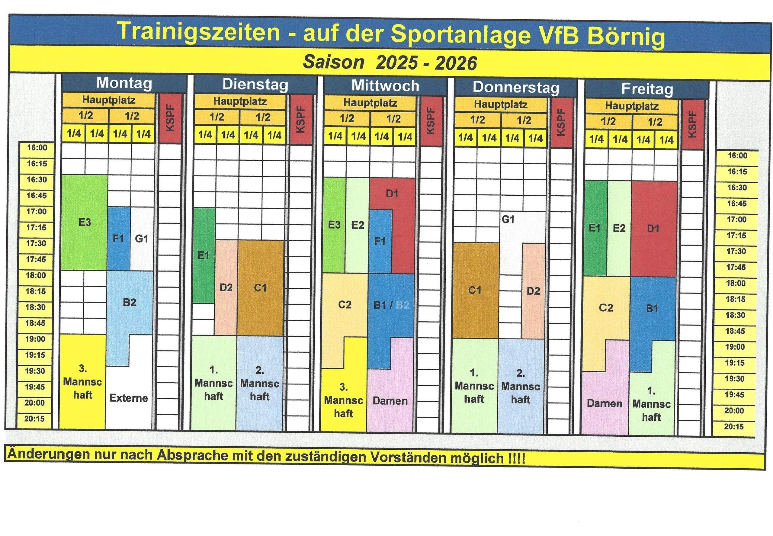 Trainingsplan 2025/2026
